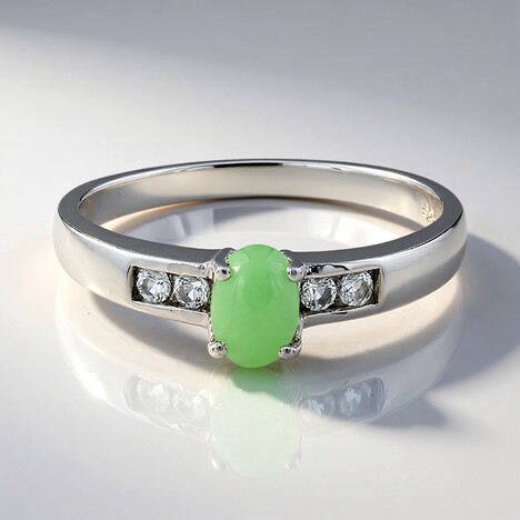 Anello in argento con Crisoprasio Imperiale