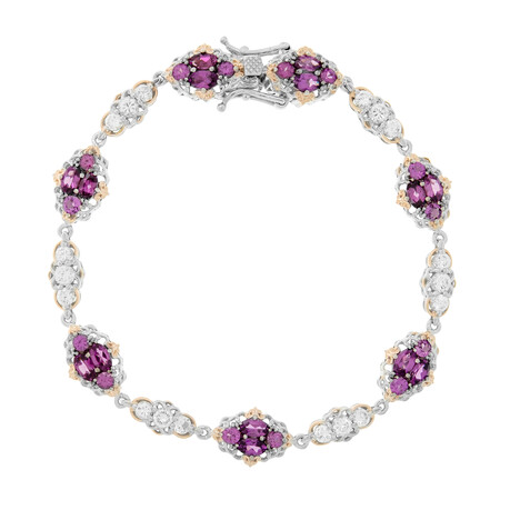 Bracelet en argent et Grenat magenta (Gems en Vogue)