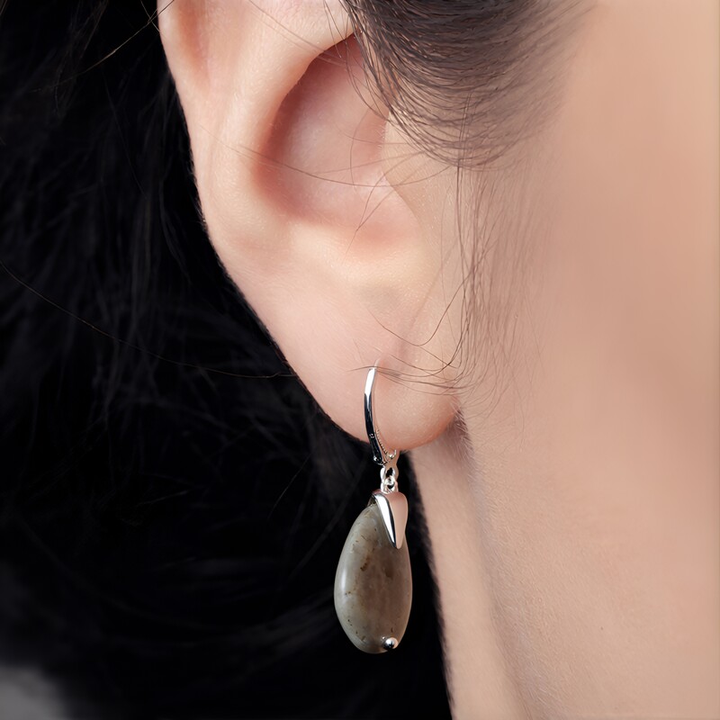 Pendientes en plata con Labradorita