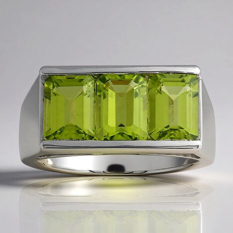 Bague en argent et Péridot du Jilin (Pallanova)