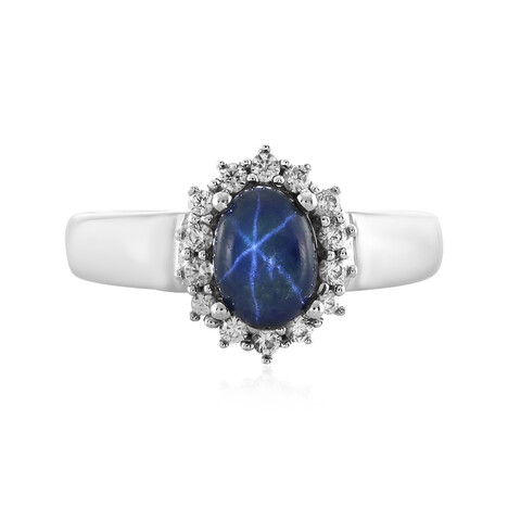 Anello in argento con Zaffiro Stellato Blu