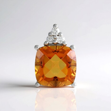Ciondolo in argento con Quarzo Arancione