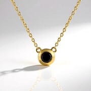 Collar en plata con Diamante negro