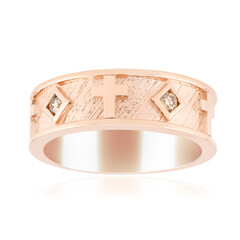 Zilveren ring met I1 Argyle-Rose de France diamanten