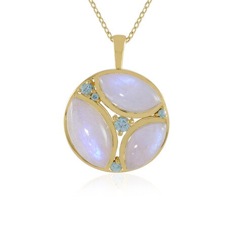 Collar en plata con Piedra de luna azul (KM by Juwelo)