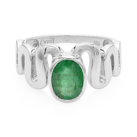 Zilveren ring met een Bahia-smaragd