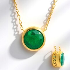 Collana in argento con Smeraldo pozzo D8 (Gems en Vogue)