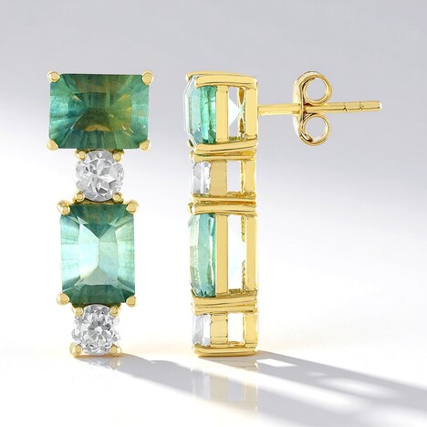 Orecchini in argento con Fluorite Verde