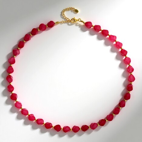 Collana in argento con Quarzo Fucsia