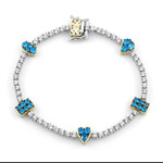 Neonblauer Apatit-Silberarmband (Gems en Vogue)