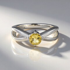 Anello in argento con Berillo Giallo
