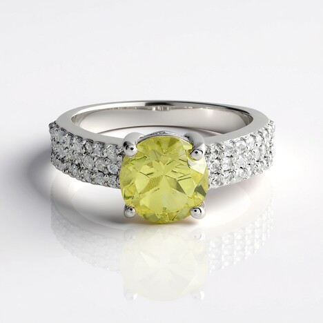 Anello in argento con Quarzo Ouro Verde