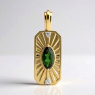 Pendentif en or et Tourmaline chromifère