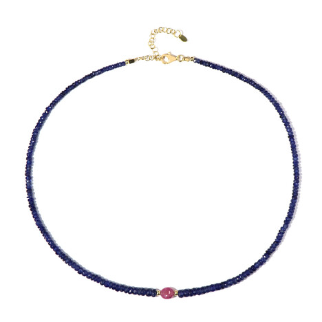 Collier en argent et Saphir bleu de Madagascar (Riya)