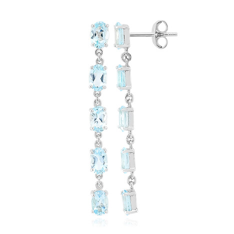 Boucles d'oreilles en argent et Topaze bleu ciel