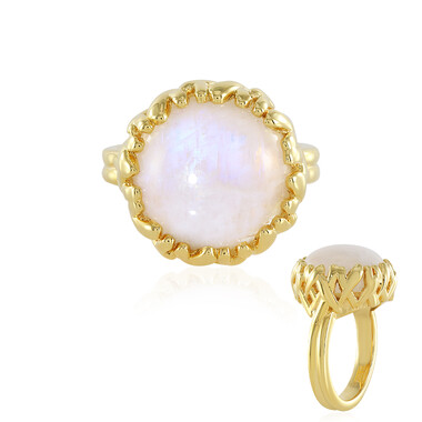 Anillo en plata con Piedra de Luna arcoíris