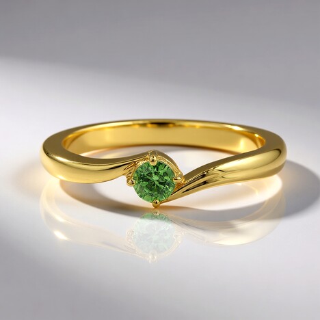 Anello in oro con Demantoide del Madagascar (John Ferry)