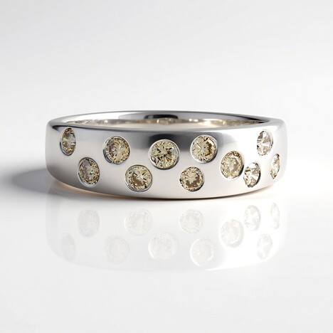 Anello in argento con Diamante Cioccolato I2