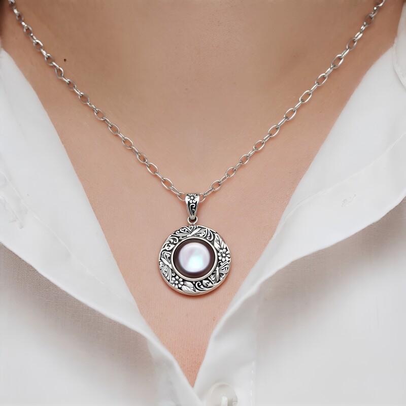 Pendentif en argent et Nacre (Art of Nature)