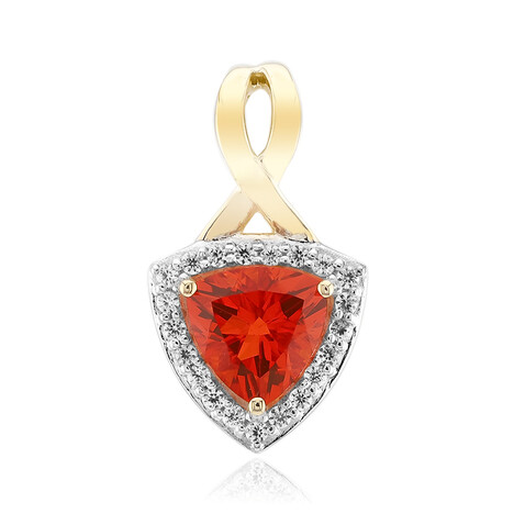 Colgante en oro con Ópalo de fuego AAA de México