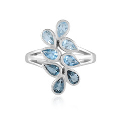 Bague en argent et Topaze bleu ciel