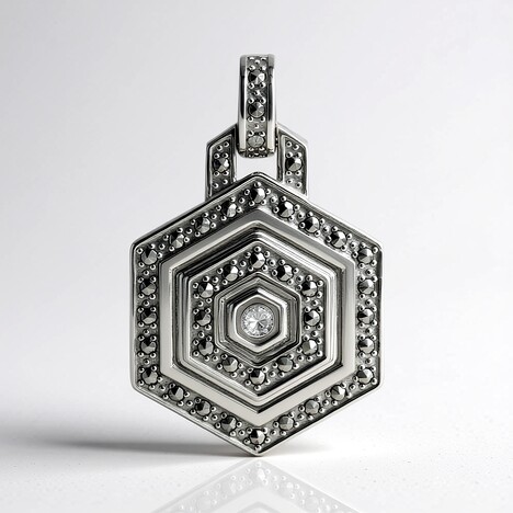 Ciondolo in argento con Diamante I2 (J) (Annette classic)
