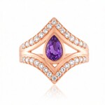 Anello in argento con Ametista Siberiana (de Melo Essence)