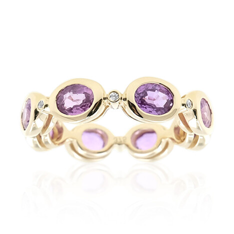 Anello in oro con Zaffiro Ceylon Porpora