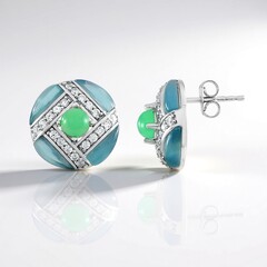 Orecchini in argento con Calcedonio Blu