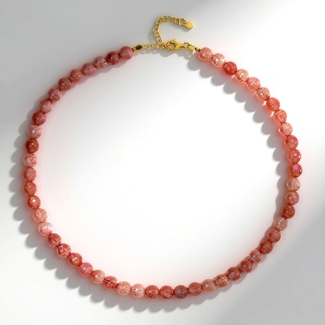 Collana in argento con Agata Mistica Rosa