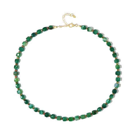 Grüner Achat-Silberhalskette