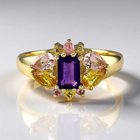 Anello in oro con Ametista Siberiana (Adela Gold)