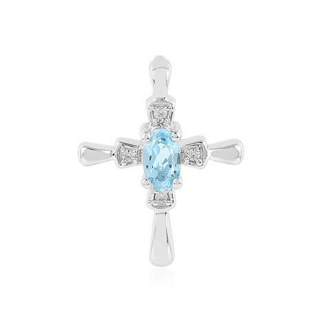 Pendentif en argent et Topaze bleu Suisse
