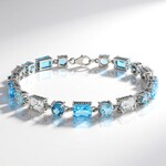 Bracciale in argento con Topazio Blu Svizzero