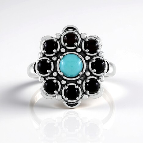 Anello in argento con Turchese Sleeping Beauty (Desert Chic)