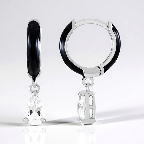 Orecchini in argento con Topazio Bianco