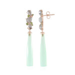 Zilveren oorbellen met groene chalcedoonstenen (KM by Juwelo)