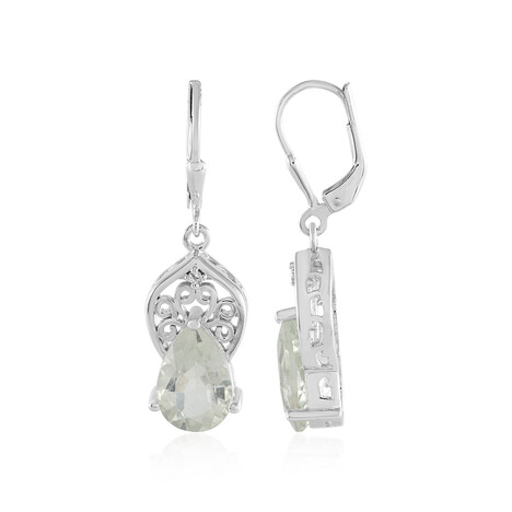 Pendientes en plata con Amatista verde