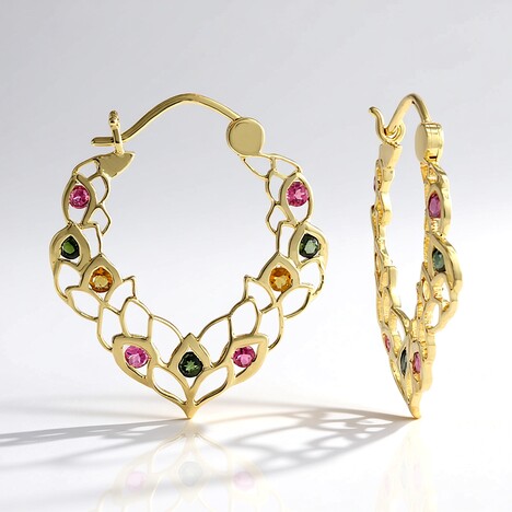 Orecchini in oro con Tormalina Rosa Brasiliana (Ornaments by de Melo)
