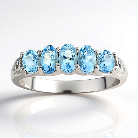 Anello in argento con Acquamarina Santa Maria