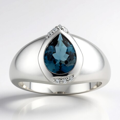 Anello in argento con Topazio Blu Londra (Pallanova)