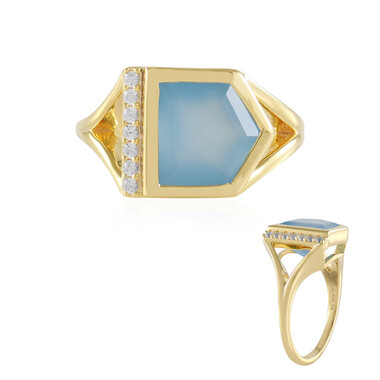 Blauer Onyx-Silberring