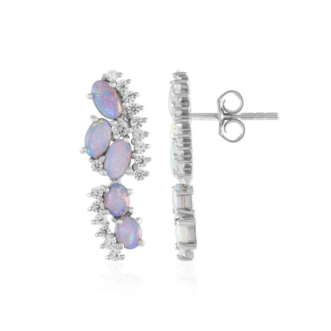 Zilveren oorbellen met Australische opalen