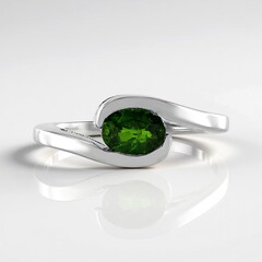 Anello in argento con Diopside Russo