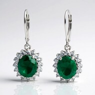 Pendientes en plata con Esmeralda de Zambia