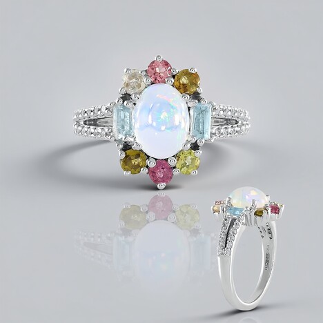 Anello in argento con Opale di Welo