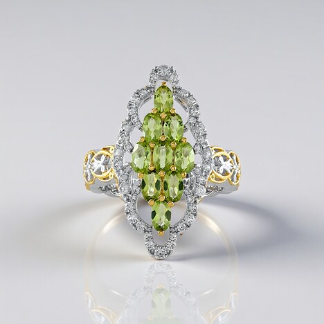 Anello in argento con Peridoto (Gems en Vogue)