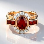 Anello in argento con Zircone Rosso (Gems en Vogue)