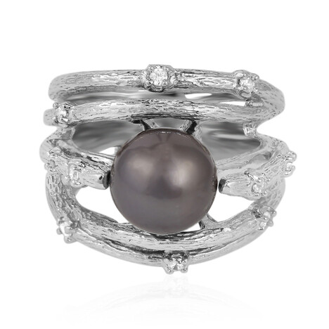 Anello in argento con Perla Tahitiana (TPC)