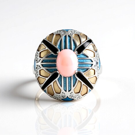 Anello in argento con Opale Rosa (Adela Silber)
